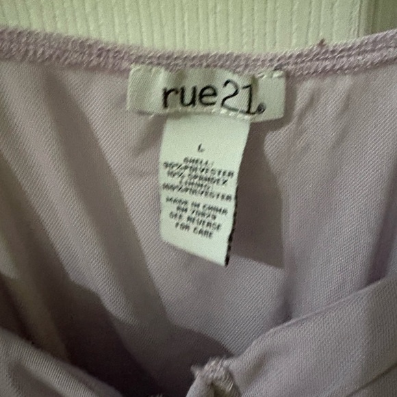 Rue21 Lavender Ruched Mesh Bodysuit w/ Rhinestone Chain Straps – Size L - Picture 2 of 2